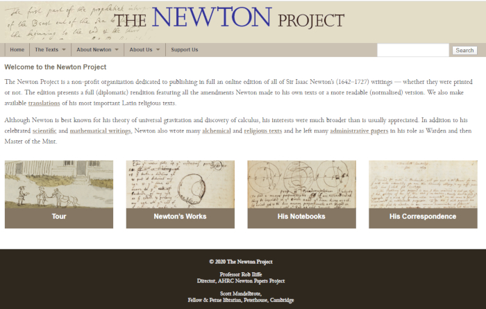 Newton Project website