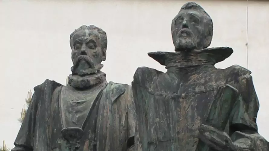 Tycho Brahe and Johannes Keper, Hradčany, Prague. (Source of image: Wikimedia Commons)