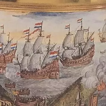 Detail of the goblet created by Nicolaas Loockemans and presented to Cornelis de Witt